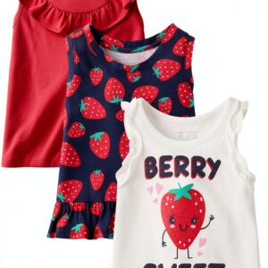 Baby Girls Tank Tops 3-Pack Cotton Comfort The Childrens-0