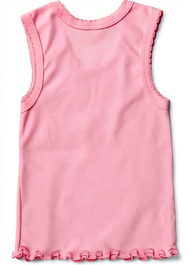 Girls Cotton Ruffle Hem Tank Tops Soft Assorted Colors-3