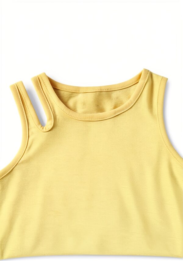 Baby Girls Tank Tops Soft Ribbed Halter Cropped 4pcs Set-2