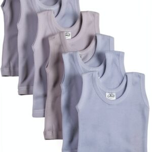 Baby Cotton Tank Tops 6 Pack White Sleeveless Shirts-0