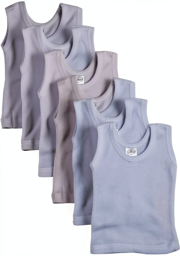 Baby Cotton Tank Tops 6 Pack White Sleeveless Shirts-0