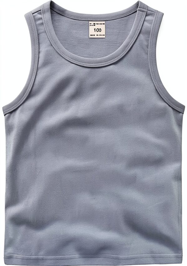 Baby Girls Cotton Tank Top Light Blue Soft Sleeveless Shirt-0