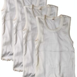 Girls Cotton Tank Tops Ruffle Hem Undershirts 4 Pack-0