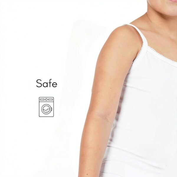 Girls Cotton Undershirt Tagless Comfort Fit Rib White-2