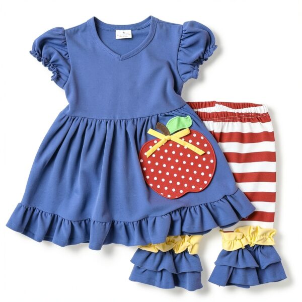 Unique Baby Girls Back to School Outfits Cotton Grade Shirts-1