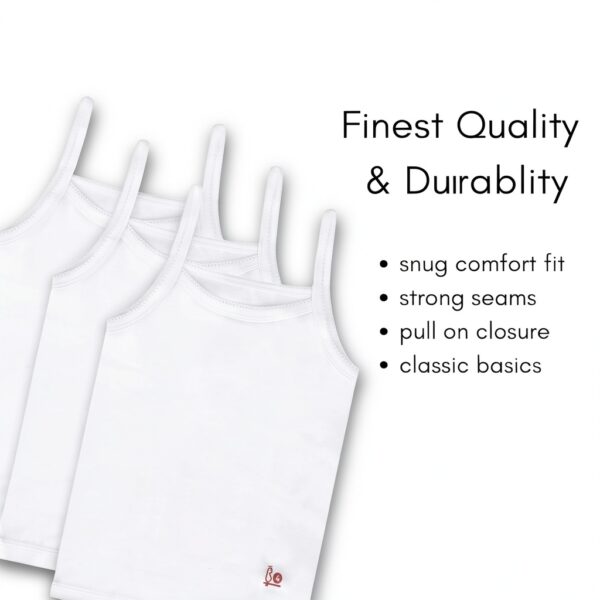 Girls Cotton Undershirt Solid White Combed Cotton Tagless-1