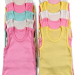 Girls Cotton Ruffle Hem Tank Tops Soft Assorted Colors-0