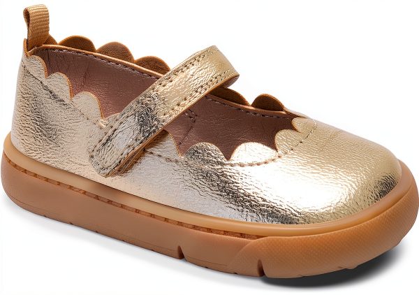 Carters Baby Girls Mary Jane Flats Gold Hook Loop Closure