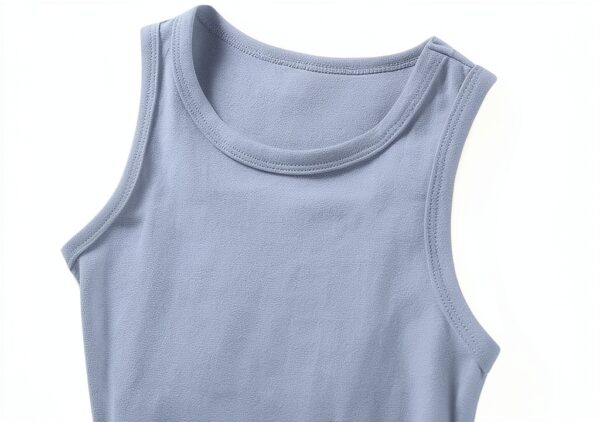 Baby Girls Cotton Tank Top Light Blue Soft Sleeveless Shirt-1