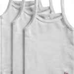 Girls Cotton Undershirt Tagless Comfort Fit Rib White-0