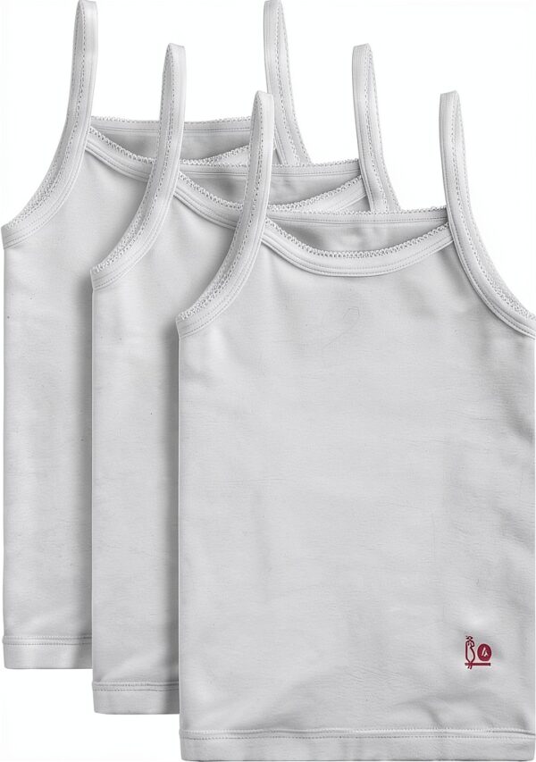 Girls Cotton Undershirt Tagless Comfort Fit Rib White-0