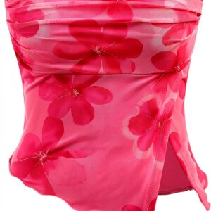 Girls Floral Crop Top Stretch Fabric Sleeveless Summer Wear-0