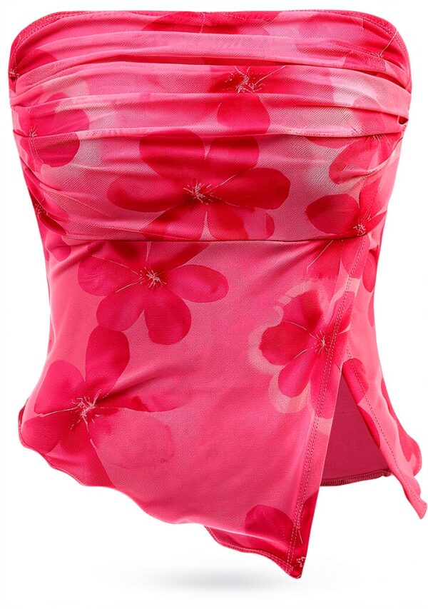 Girls Floral Crop Top Stretch Fabric Sleeveless Summer Wear-0
