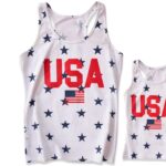 Patriotic Tank Top Cotton Blend USA Flag Design Kids Womens-0
