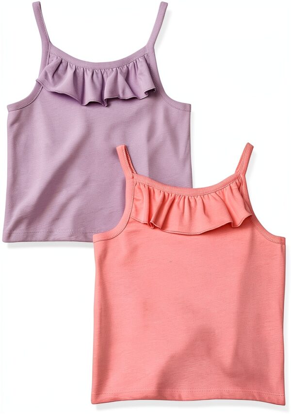 Gerber Baby Girls Ruffle Tank Tops Soft Cotton Playwear-0