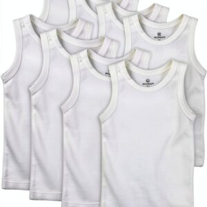 Organic Cotton Baby Tank Tops 10-Pack Bright White GOTS-0