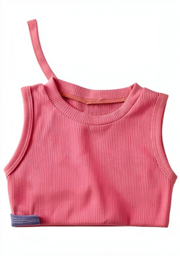 Baby Girls Tank Tops Soft Ribbed Halter Cropped 4pcs Set-5