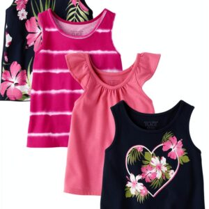 Baby Girls Tank Tops 4 Pack Cotton Jersey The Childrens-0
