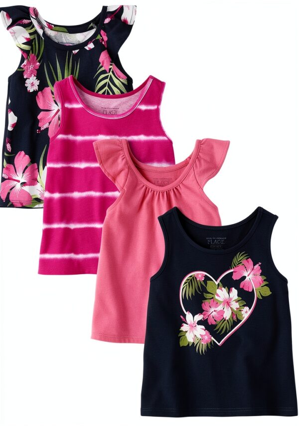 Baby Girls Tank Tops 4 Pack Cotton Jersey The Childrens-0