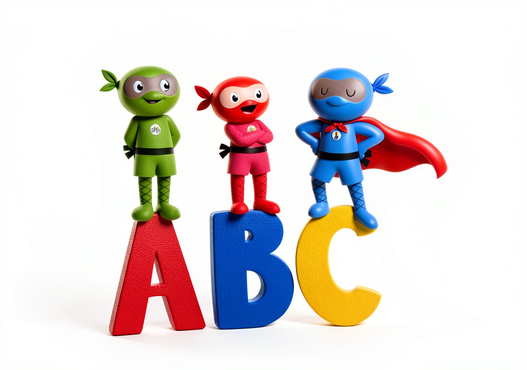 'Little Ninja Life Hacks Book 3 open on a tablet showing colorful illustrations for toddlers'