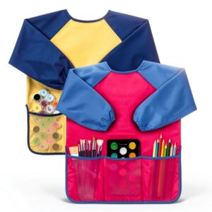 Kids Art Smock Bassion Waterproof Polyester Apron-0