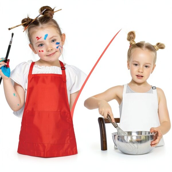 Kids Artist Aprons Smocks Adjustable Size Polyester-4