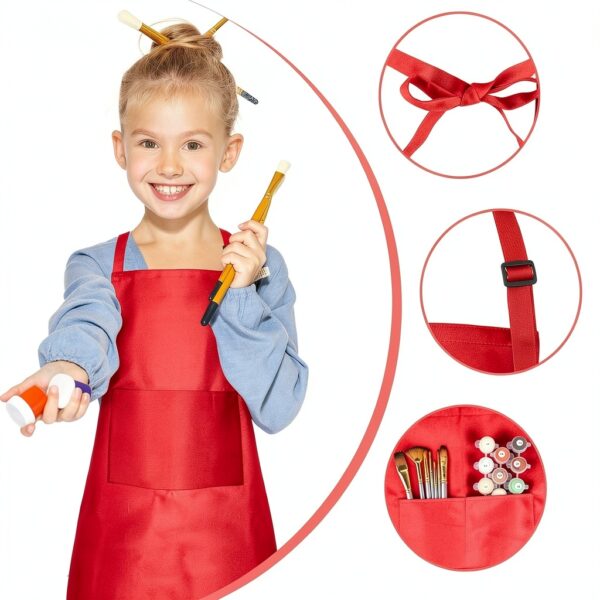 Kids Artist Aprons Smocks Adjustable Size Polyester-2