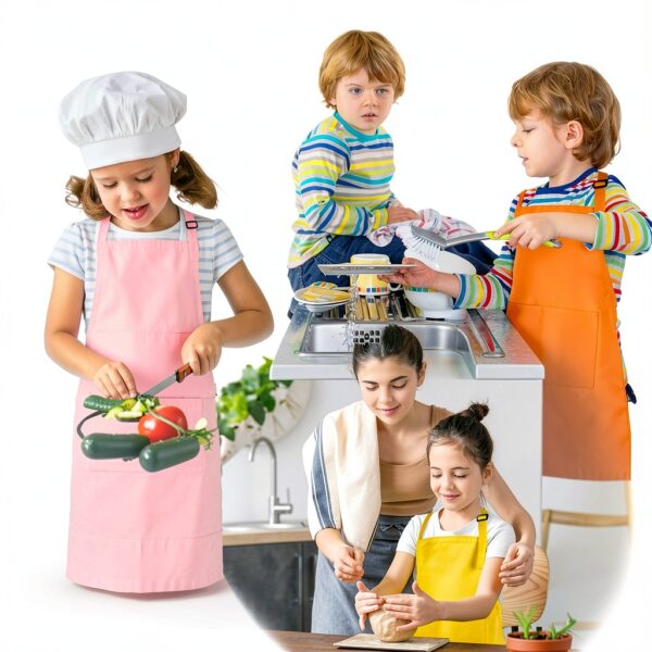 Kids Artist Aprons Smocks Adjustable Size Polyester-5