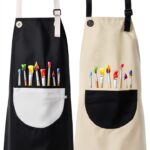 Kids Painting Apron FdcZeyxior Adjustable Waterproof with Large Pocket-0