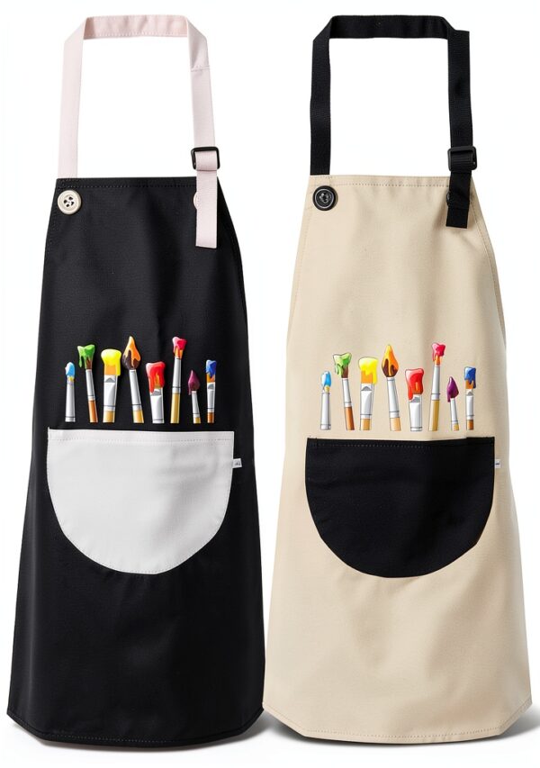 Kids Painting Apron FdcZeyxior Adjustable Waterproof with Large Pocket-0