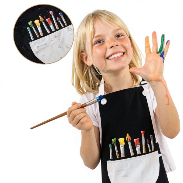 Kids Apron Molain Adjustable Polyester Apron 2 Pack Size Large-3