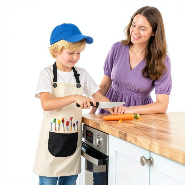 Kids Painting Apron FdcZeyxior Adjustable Waterproof with Large Pocket-4