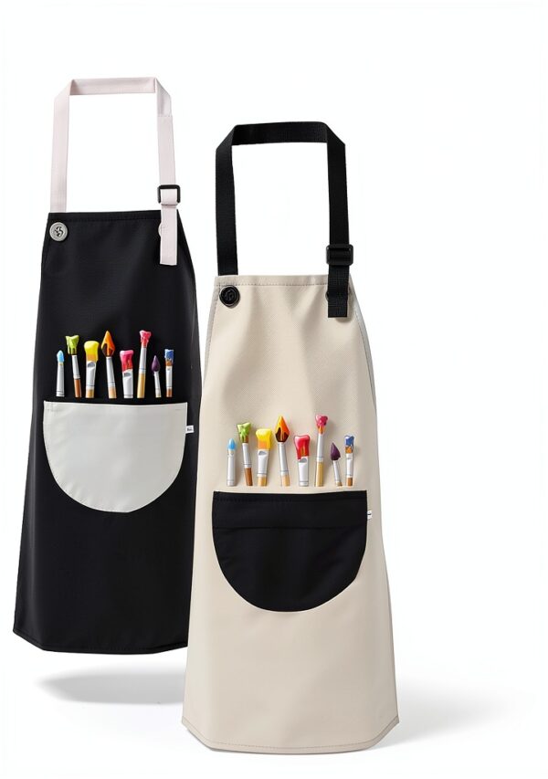 Kids Painting Apron FdcZeyxior Adjustable Waterproof with Large Pocket-2