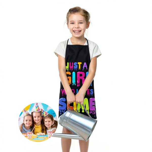 Kids Slime Apron by JUST A GIRL WHO LOVES Waterproof Polyester Apron-5