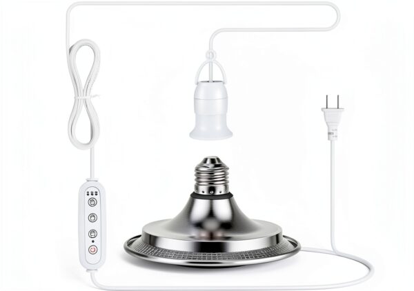 Meonum Mushroom Grow Light with 3/6/9 Hour Timer, LED Hanging Bulb for-4