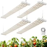 Barrina TX-L84 4FT Grow Lights for Indoor Plant, 336W (4 x 84W), 4 LED Panels Wider Coverage, Full Spectrum, High PPFD, Mechanical Timer, Linkable, Hanging Light for Indoor Vegetable, Seeding, 4 Packs-0