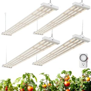 Barrina TX-L84 4FT Grow Lights for Indoor Plant, 336W (4 x 84W), 4 LED Panels Wider Coverage, Full Spectrum, High PPFD, Mechanical Timer, Linkable, Hanging Light for Indoor Vegetable, Seeding, 4 Packs-0