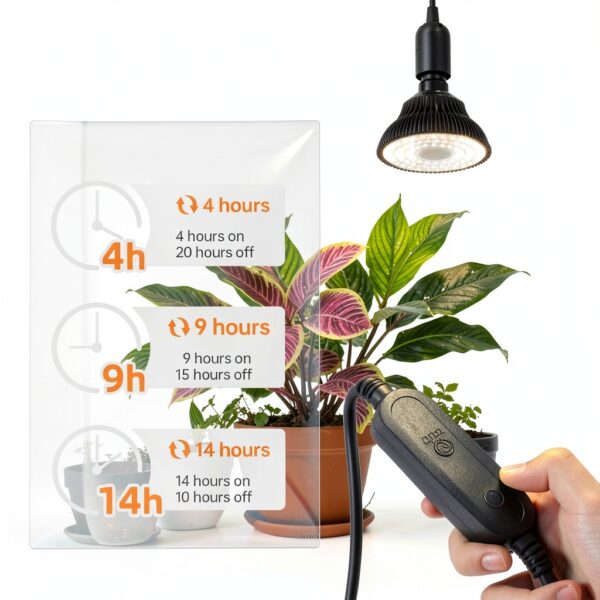 Bstrip Hanging Grow Light for Indoor Plants Full Spectrum, Black Plant Bulb with Optical Lens for Enhanced PPFD, Pendant Grow Light with Timer, 16.4 FT Power Cord, Perfect for Tall Plants and Flowers-6