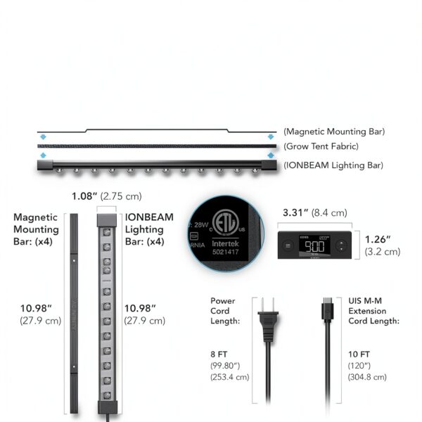 AC Infinity IONBEAM S11 11‑Inch Full Spectrum LED Grow Light Bars Gray-5