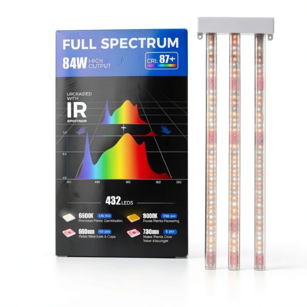Barrina TX-L84 4FT Grow Lights for Indoor Plant, 336W (4 x 84W), 4 LED Panels Wider Coverage, Full Spectrum, High PPFD, Mechanical Timer, Linkable, Hanging Light for Indoor Vegetable, Seeding, 4 Packs-4