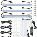 Litever Grow Light Strip Kit 45W, 4 pcs 16 Inches LED Grow Light Strips with Extension Cables, Mounting Accessories for Greenhouse, Grow Shelf. Perfect for Indoor Growing-(4-Strip-Kit)-0
