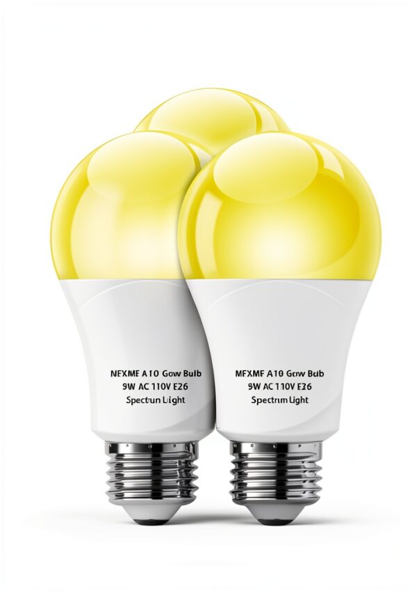 4 Pack LED Grow Light Bulbs A19 Full Spectrum, 9W E26 Replace 80W for-0
