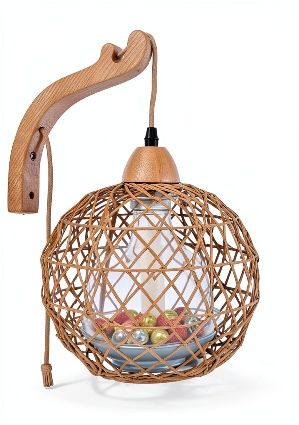 Bstrip Hanging Grow Lights for Indoor Plants, 18W Full Spectrum, Boho Rattan Lantern Shade, 3800K Wall-Mounted Decorative Plant Light with 9.8FT Power Cord, Ideal for Tall Plants, Flowers-8