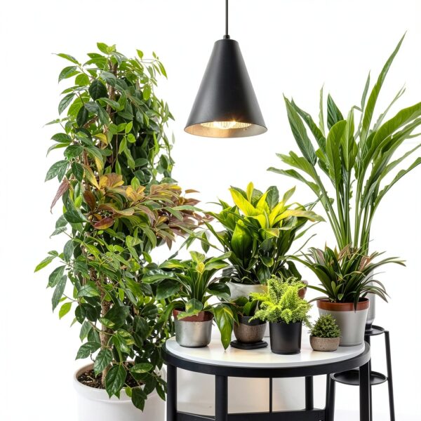 Bstrip Hanging Grow Lights, Full Spectrum Hanging Plant Lights for Indoor Plants, 25W Black Grow Light Bulbs with 16.4FT Power Cord, 3000K Grow Light for Indoor Plant with Timer for Garden, Flowers-1