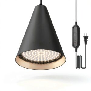 Bstrip Hanging Grow Lights, Full Spectrum Hanging Plant Lights for Indoor Plants, 25W Black Grow Light Bulbs with 16.4FT Power Cord, 3000K Grow Light for Indoor Plant with Timer for Garden, Flowers-0